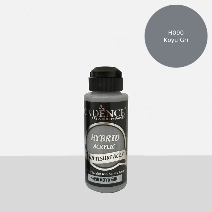 Cadence 120 ml Hybrid Akrilik Multisurfaces Boya - Koyu Gri [H090]