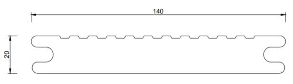 KomWOOD WPC Deck Zemin Kaplama - Solid (Dolu) Deck 20x140 mm. 3mt (1 Adet fiyatıdır.)